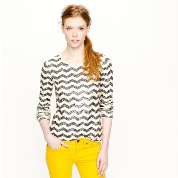 J. Crew Tops - EUC J Crew sequin chevron top